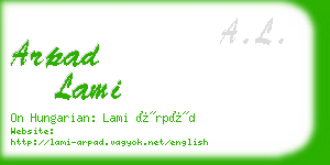 arpad lami business card